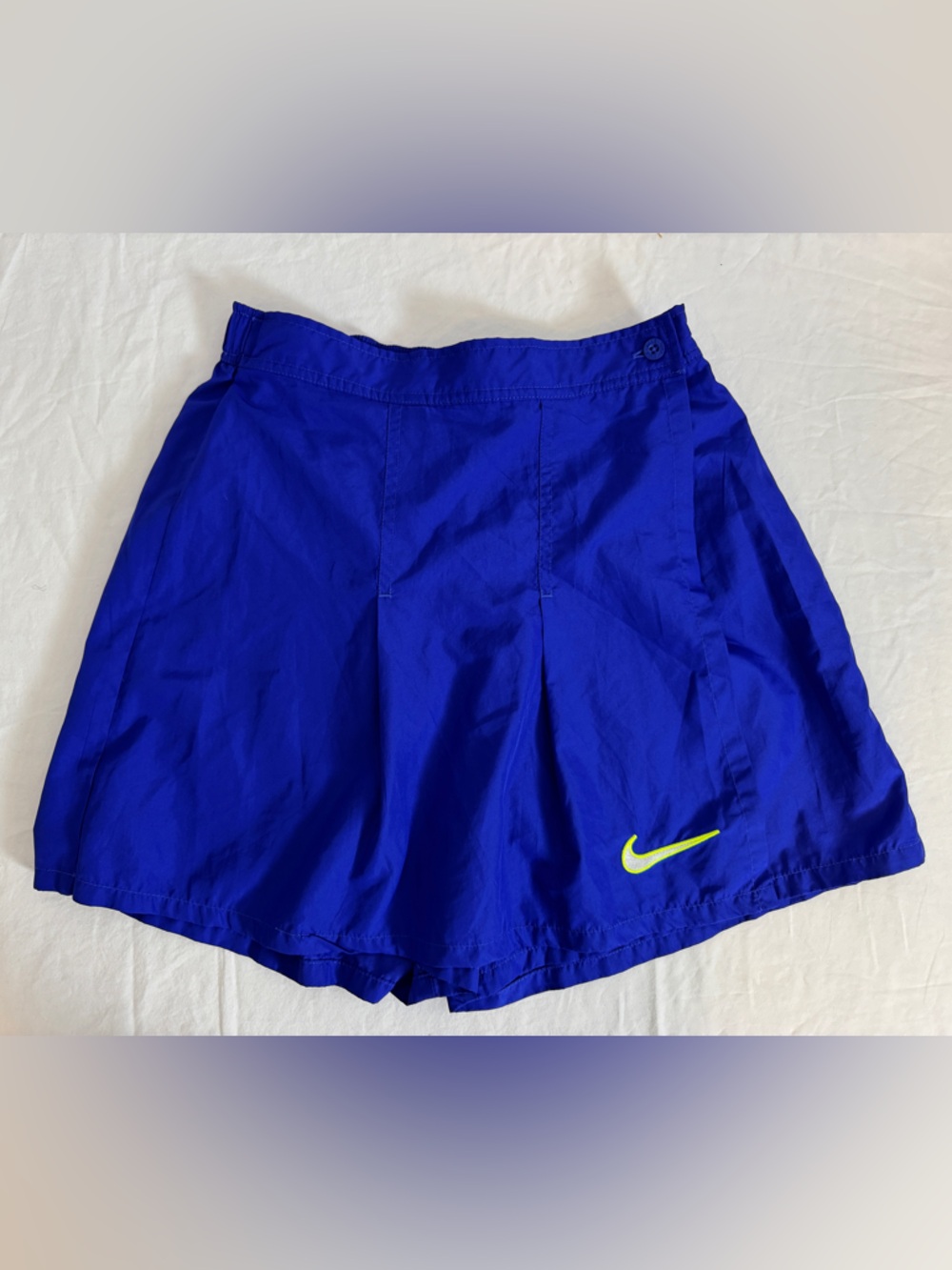 Vtg Nike Golf Skort Cobalt Blue Neon Swoosh Tenniscore Y2K Pleated Mini Small